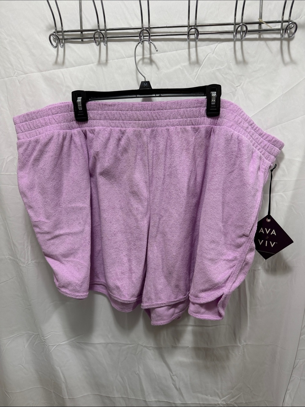Ava & Viv Lavender Terry Cloth Athletic Shorts